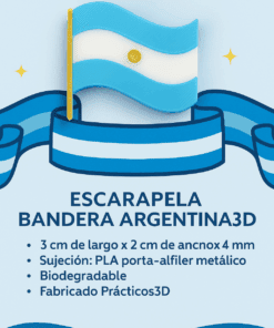 Escarapela Bandera Argentina 3D