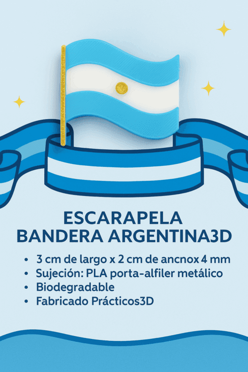 Escarapela Bandera Argentina 3D