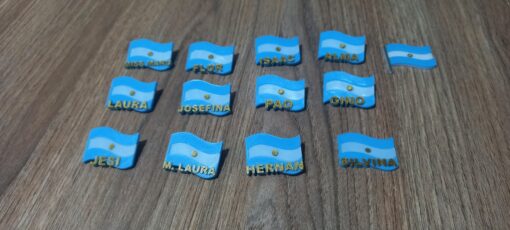 Escarapela Bandera Argentina 3D personalizada con nombre - Imagen 2