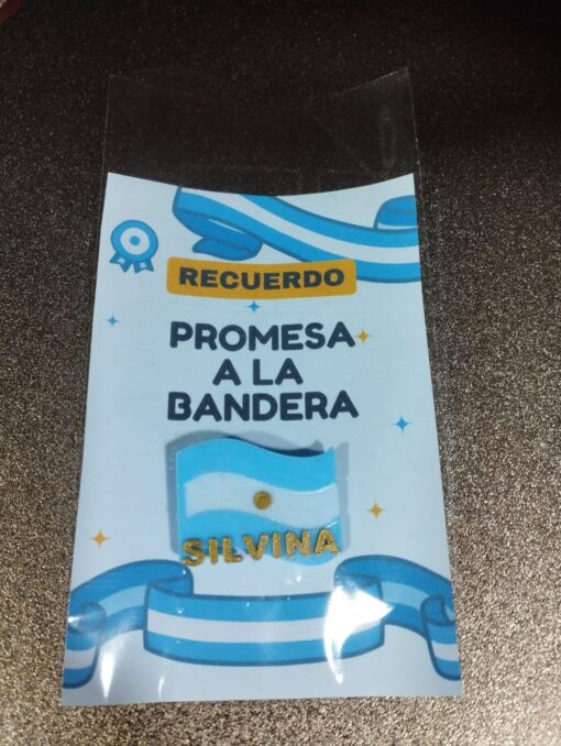 Escarapela Bandera Argentina 3D personalizada con nombre - Imagen 4